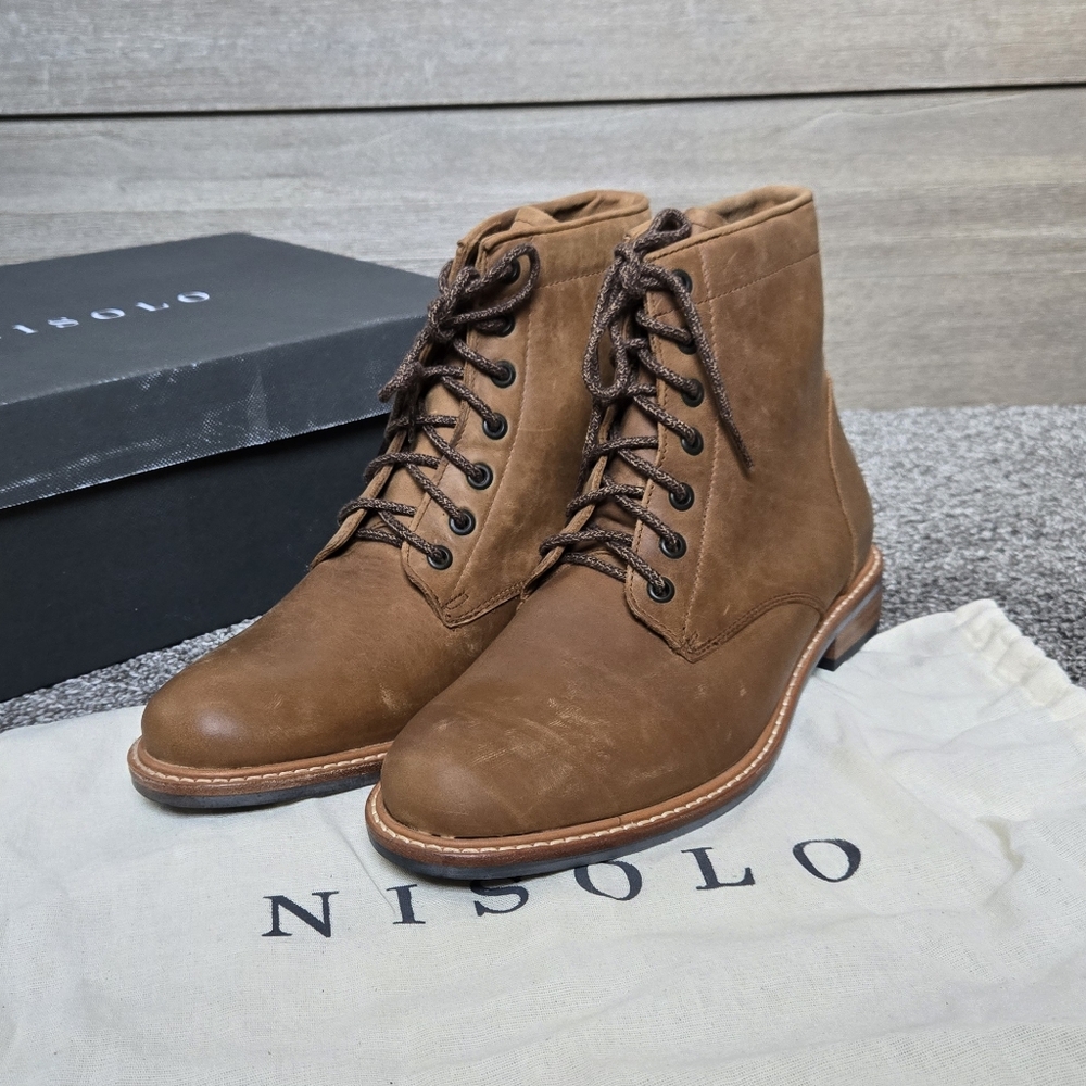 Nisolo Amalia Water Resistant Boot NEW size 10 Women's Brown Leather Boot